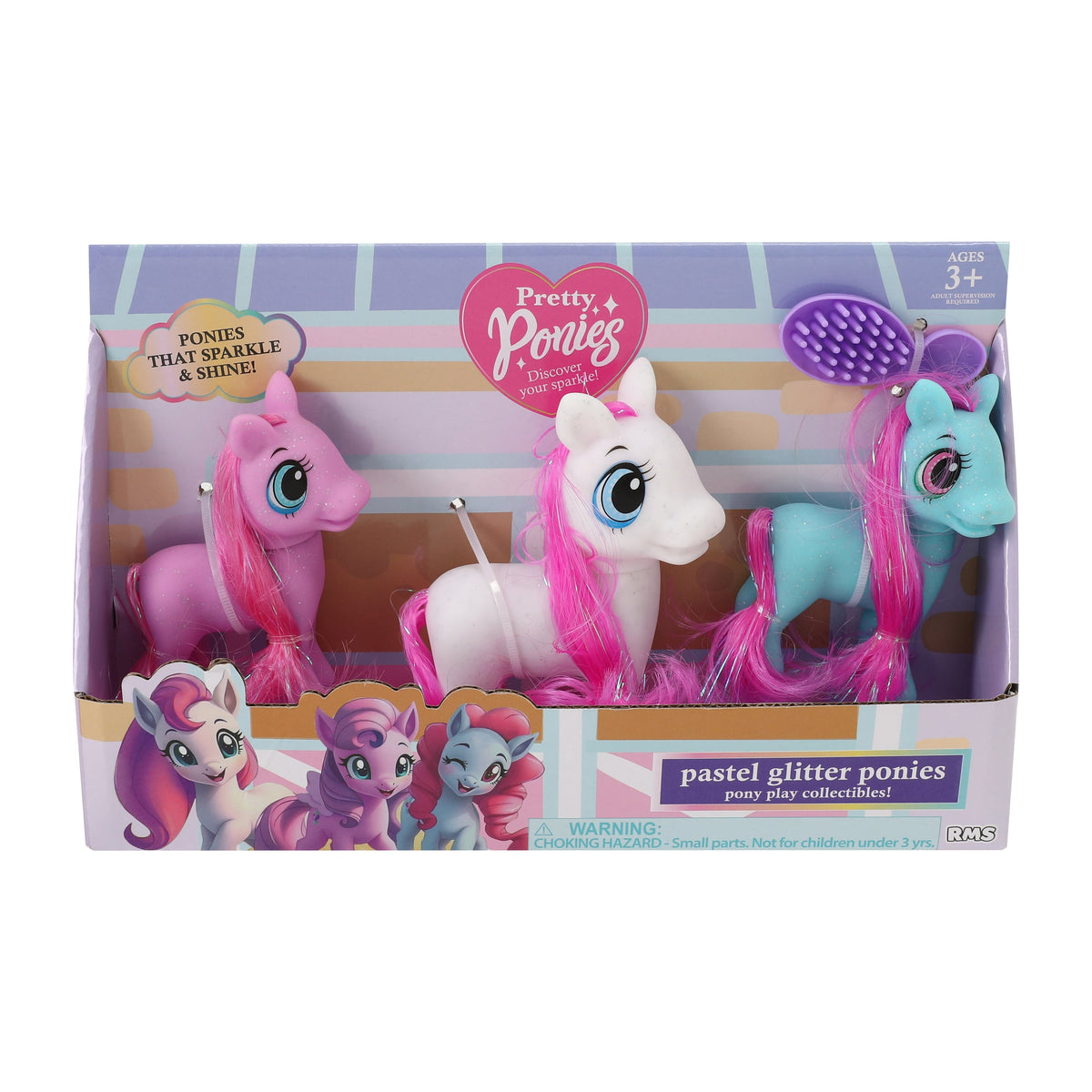 Glitter Ponies Play Collectibles 3-Pack