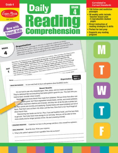 Daily Reading Comprehension, Grade 4 - Paperback By Evan Moor - GOOD