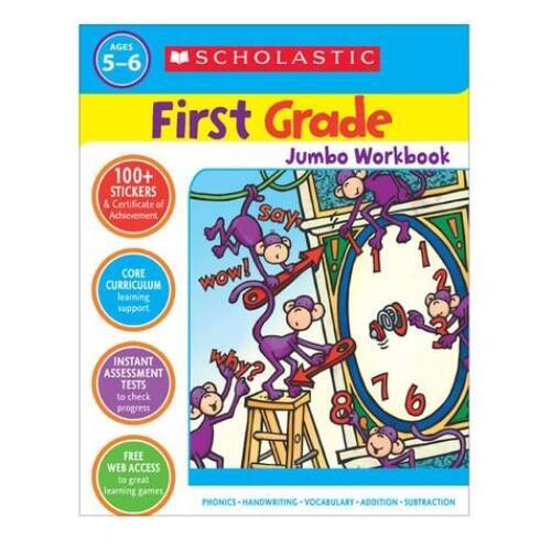 Scholastic First Grade Jumbo Workbook Ages 5-6 - Paperback By Scholastic - GOOD