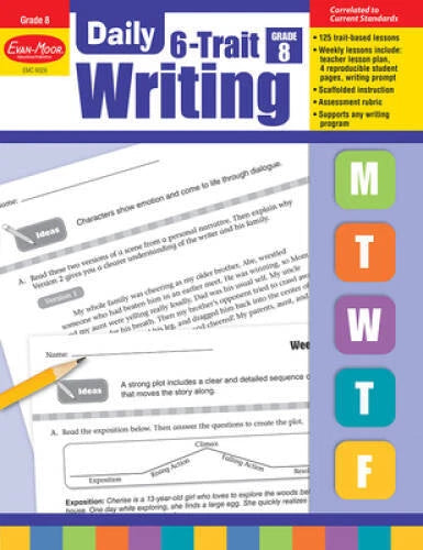 Daily 6-Trait Writing, Grade 8 - Paperback By Evan Moor - GOOD