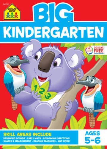 BIG Kindergarten Workbook - Perfect Paperback By School Zone Staff - GOOD - image 2