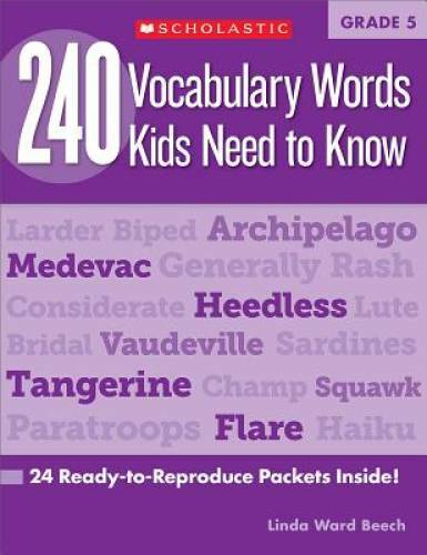 240 Vocabulary Words Kids Need to Know: Grade 5: 24 Ready-to-Repro<wbr/>duce Pa - GOOD