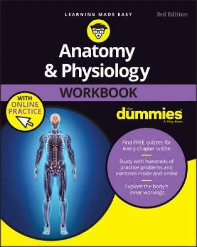 Anatomy and Physiology Workbook For Dummies, with Online Practice - GOOD