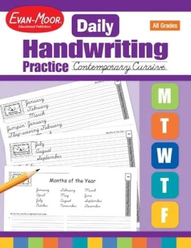 Daily Handwriting Practice, Contemporary Cursive - Paperback - VERY GOOD