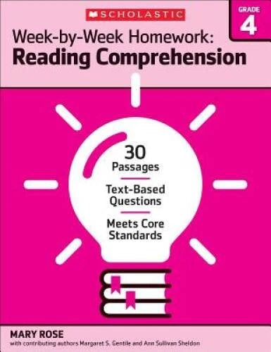 Week-by-Week Homework: Reading Comprehension Grade 4: 30 Passages  - VERY GOOD