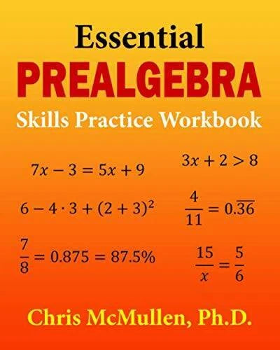 Essential Prealgebra Skills Practice Workbook - Paperback - GOOD