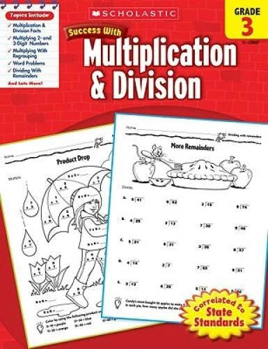 Scholastic Success with Multiplication & Division, Grade 3 - Paperback - GOOD