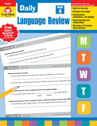 Daily Language Review, Grade 4 - Paperback By Evan Moor - GOOD