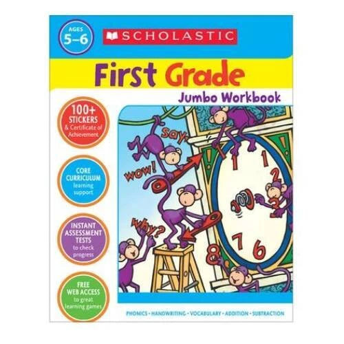 Scholastic First Grade Jumbo Workbook Ages 5-6 - Paperback By Scholastic - GOOD - image 2