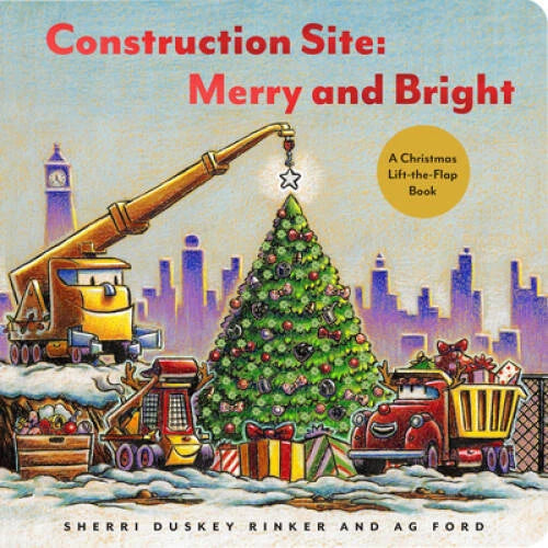 Construction Site: Merry and Bright: A Christmas Lift-the-Flap Book - VERY GOOD - image 2