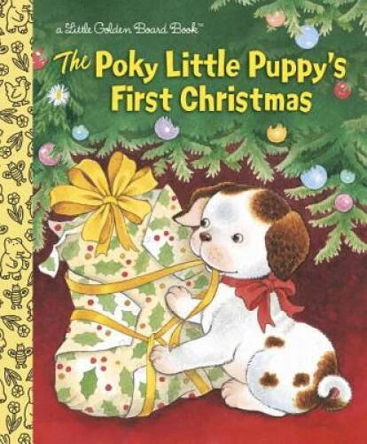 The Poky Little Puppy's First Christmas (Little Golden Board Book) - GOOD - image 2