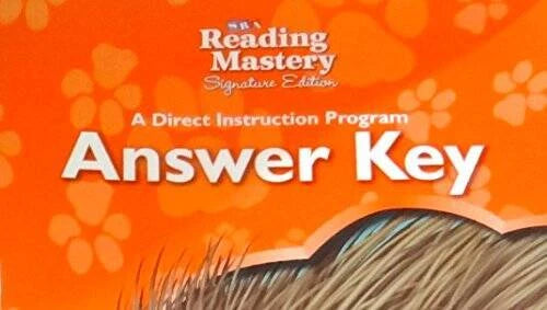 SRA Reading Mastery Signature Edition, Answer Key, ISBN 0076124665 By SRA - GOOD