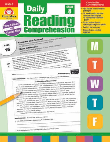 Daily Reading Comprehension, Grade 8 - Paperback By Evan Moor - GOOD