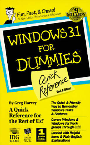 Windows 31 For Dummies: Quick Reference - Paperback By Harvey, Greg - GOOD