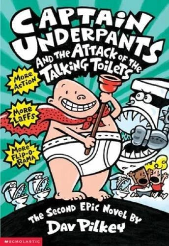 Captain Underpants and the Attack of the Talking Toilets - Paperback - GOOD - image 2