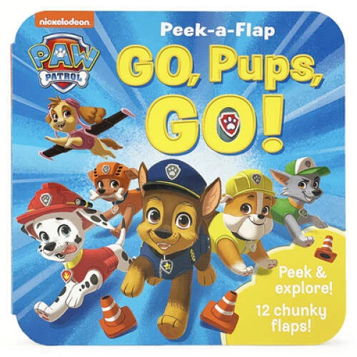 Peek-a-Flap Paw Patrol Go, Pups, Go A Childrens Lift-a-Flap Boar - VERY GOOD - image 2