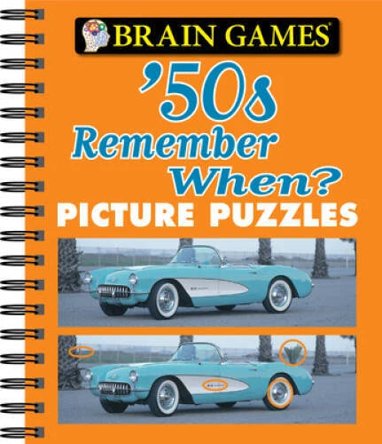 Brain GamesTM Picture Puzzles: '50s Remember When? - Spiral-bound - VERY GOOD - image 2