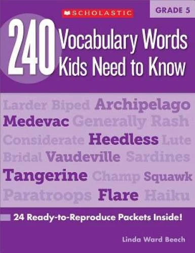 240 Vocabulary Words Kids Need to Know: Grade 5: 24 Ready-to-Repro<wbr/>duce Pa - GOOD - image 2