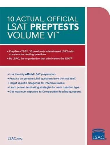 10 Actual, Official LSAT PrepTests Volume VI - Paperback - VERY GOOD