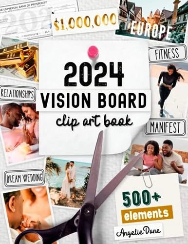 2024 Vision Board Clip Art Boo - VERY GOOD