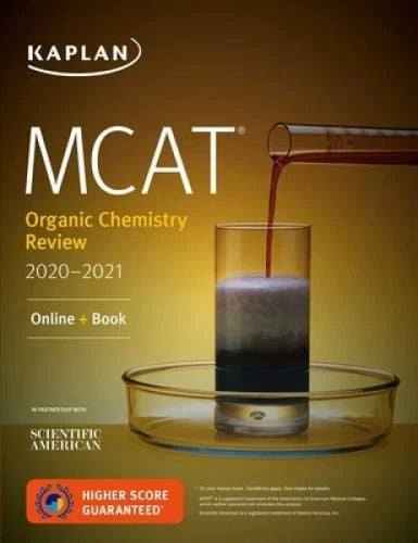 MCAT Organic Chemistry Review 2020-2021: Online + Book (Kaplan Test Prep) - GOOD
